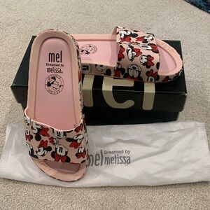 NEW Pink Mel by Melissa flip flops size 1 little girls